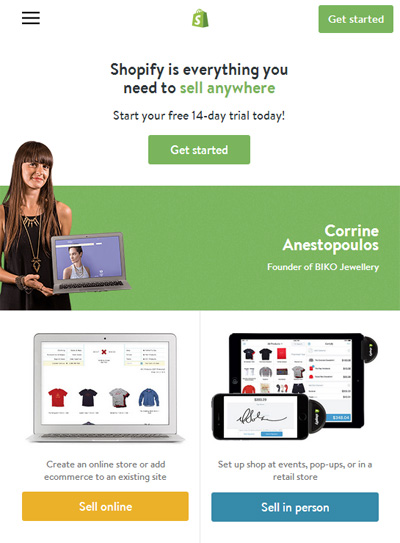 Shopify，一枚簡潔清新的國外電子商務(wù)平臺網(wǎng)站(圖2)